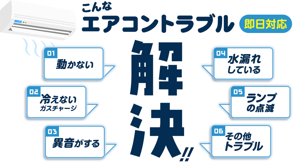 こんなエアコントラブル即日対応 解決!